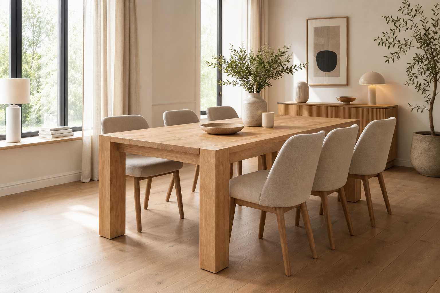 Elegantne söögilaud interjööris